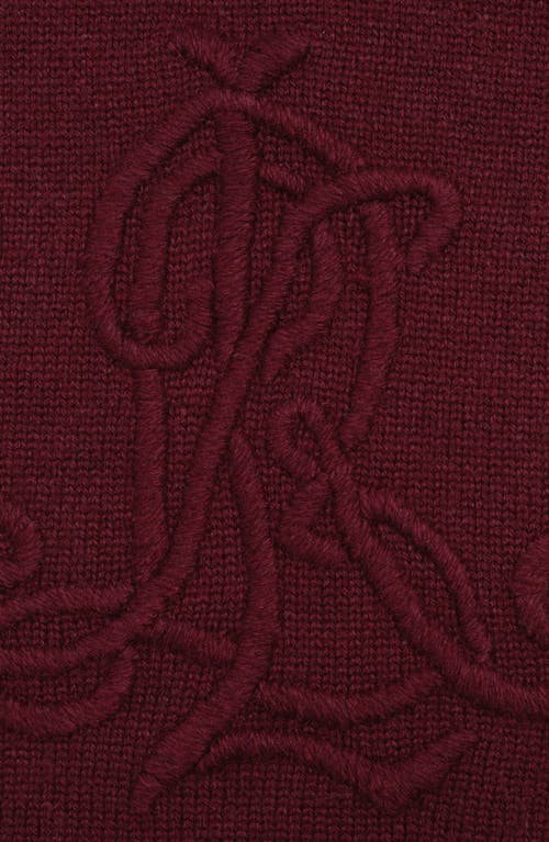 Lauren Ralplh Lauren Embroidered Logo Scarf In Burgundy