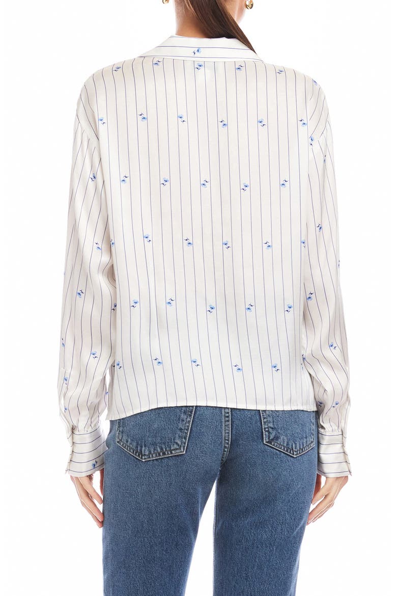 Lynette Print Shirt, Alternate, color, CREAM/ BLUE