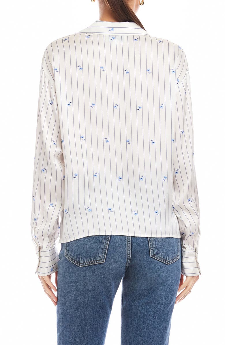 FIFTEEN TWENTY Lynette Print Shirt, Alternate, color, Cream/ Blue