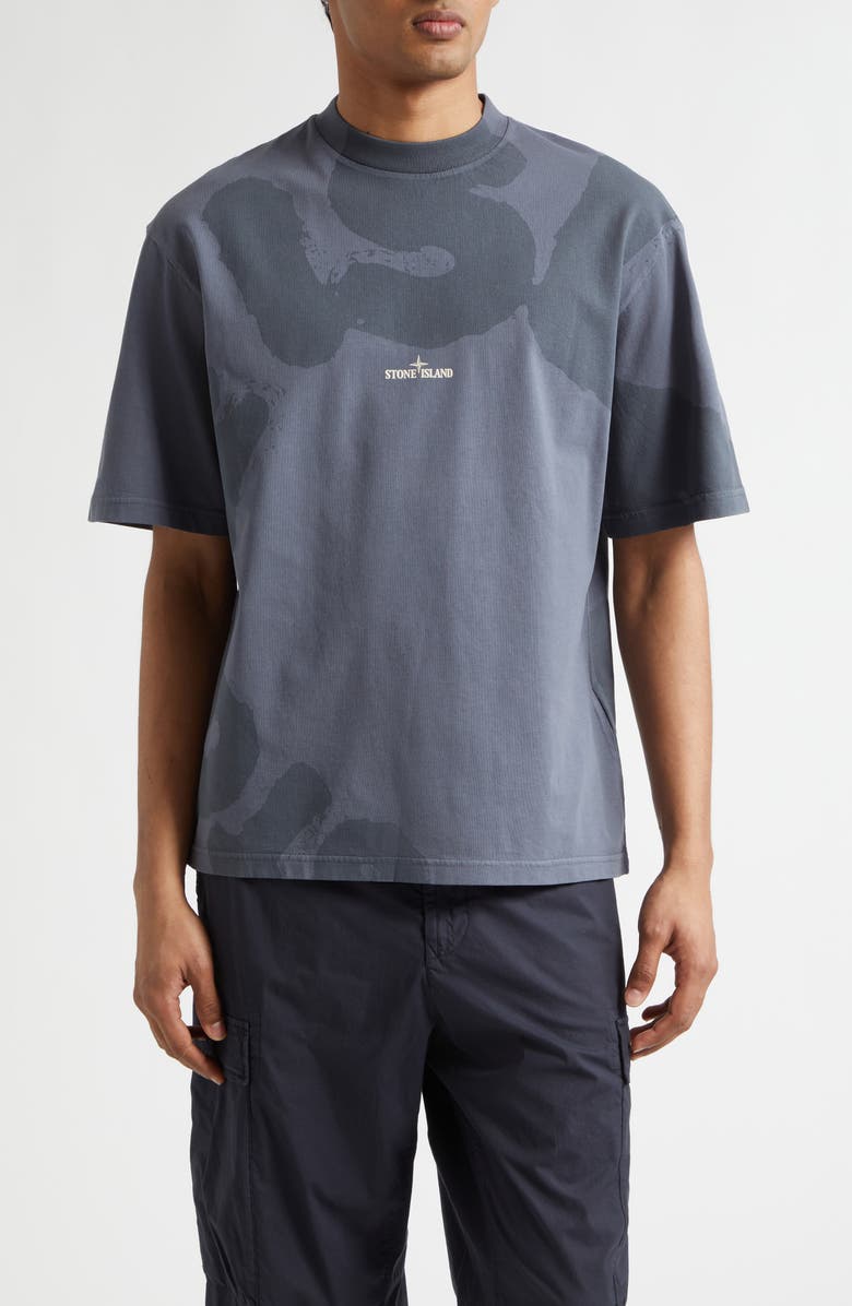 Stone Island Logo Graphic T-Shirt, Main, color, Blue Grey