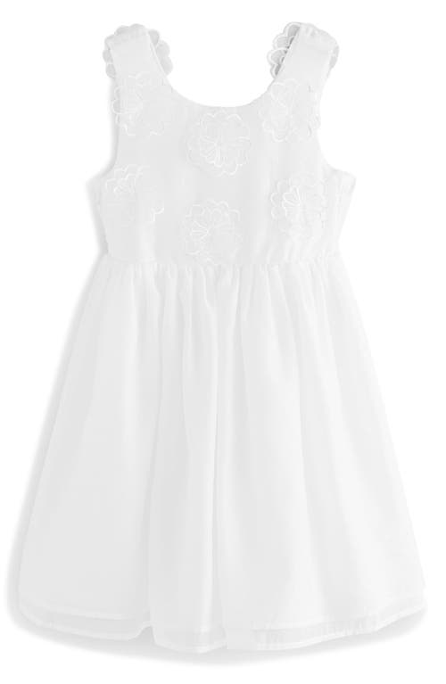 Laura Ashley Kids' 3d Floral Embellished Dress In White