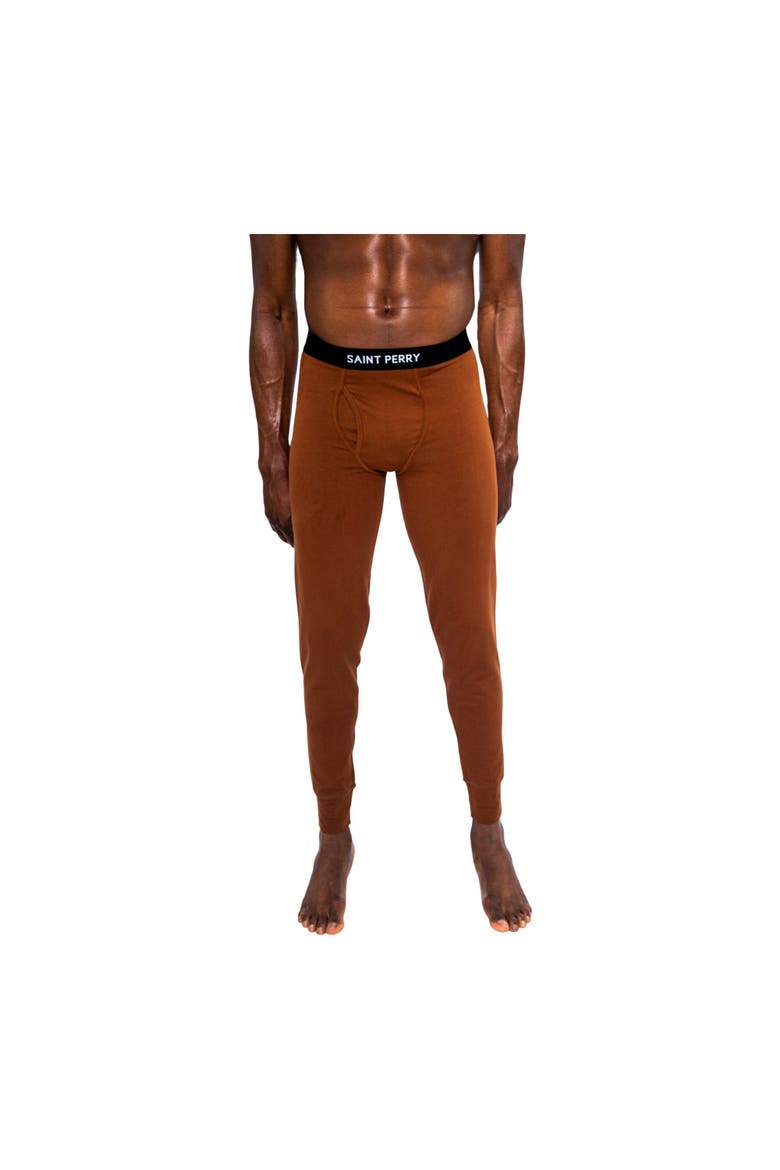 Cotton Long Johns, Alternate, color, Brown