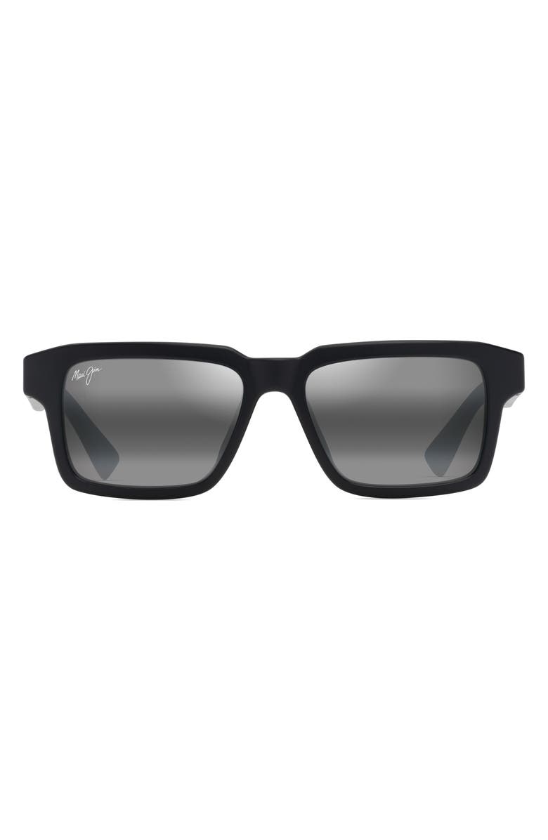 Maui Jim Kahiko 53mm PolarizedPlus2<sup>®</sup> Gradient Square Sunglasses, Main, color, Matte Black