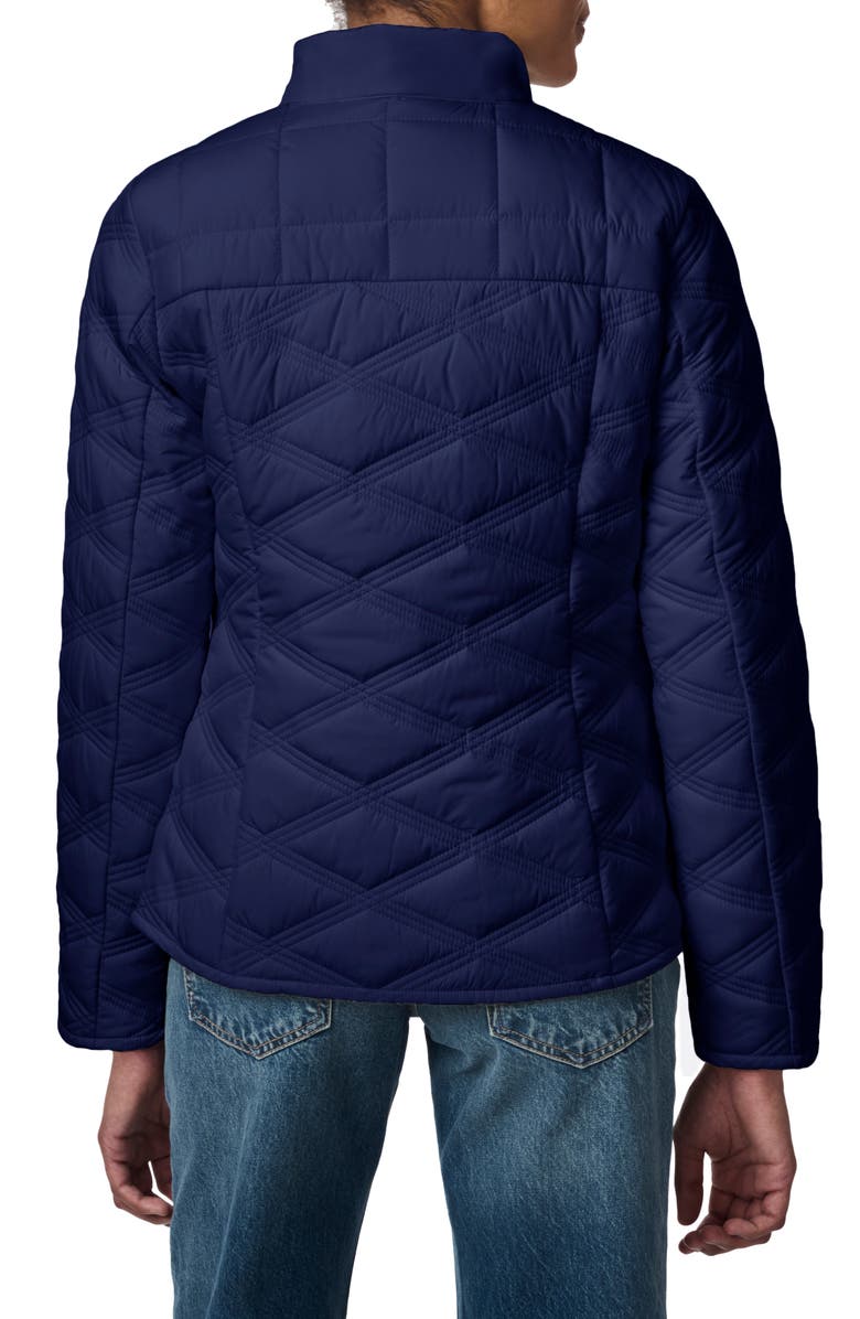 Bernardo Triple Stitch Diamond Quilted Recycled Polyester Jacket, Alternate, color, Navy