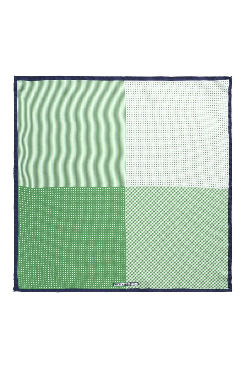 Panel Silk Pocket Square, Alternate, color, GREEN