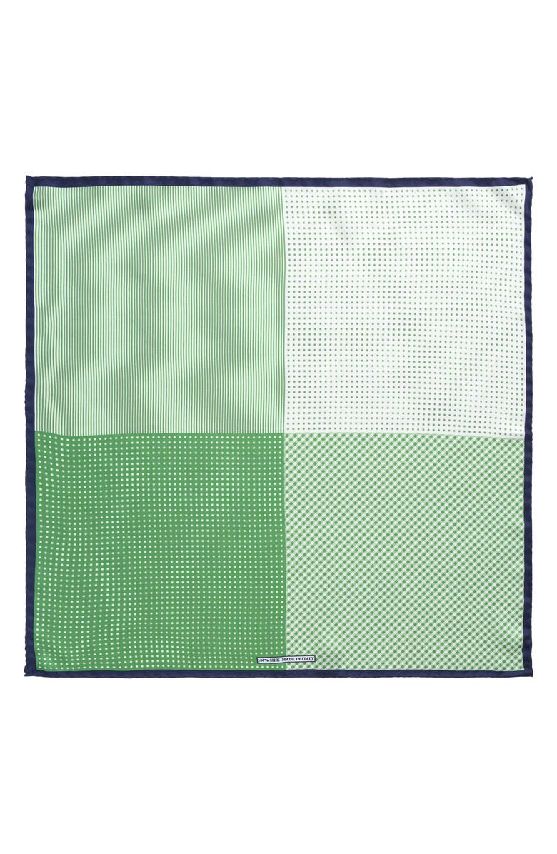 Nordstrom Panel Silk Pocket Square, Alternate, color, Green