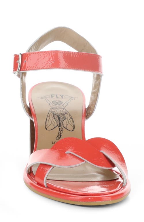 Shop Fly London Moji Ankle Strap Sandal In Scarlet