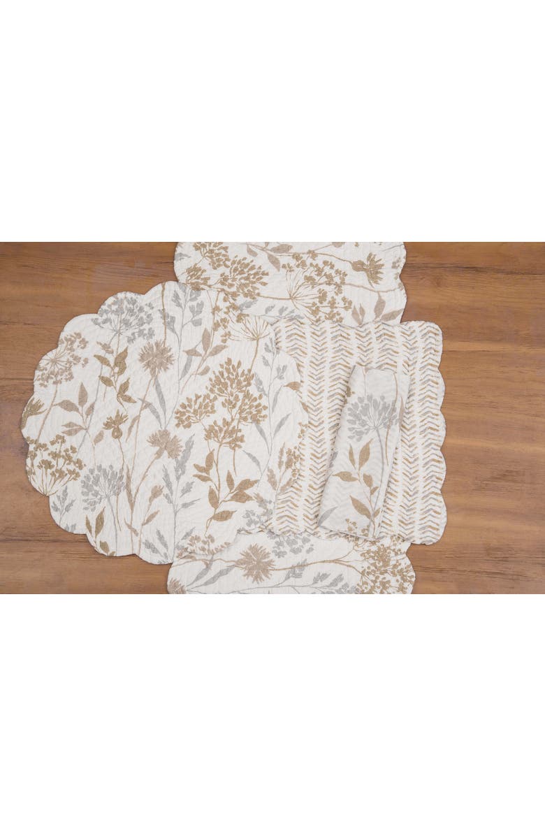C&F Home Carmella Fields Round 100% Cotton Set of 6 Placemats 17", Alternate, color, Gold