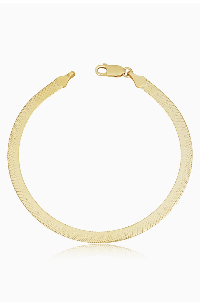Oradina 10K Yellow Gold Park Avenue Bold Herringbone Bracelet, Main, color, Yellow Gold