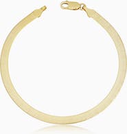 Oradina 10K Yellow Gold Park Avenue Bold Herringbone Bracelet