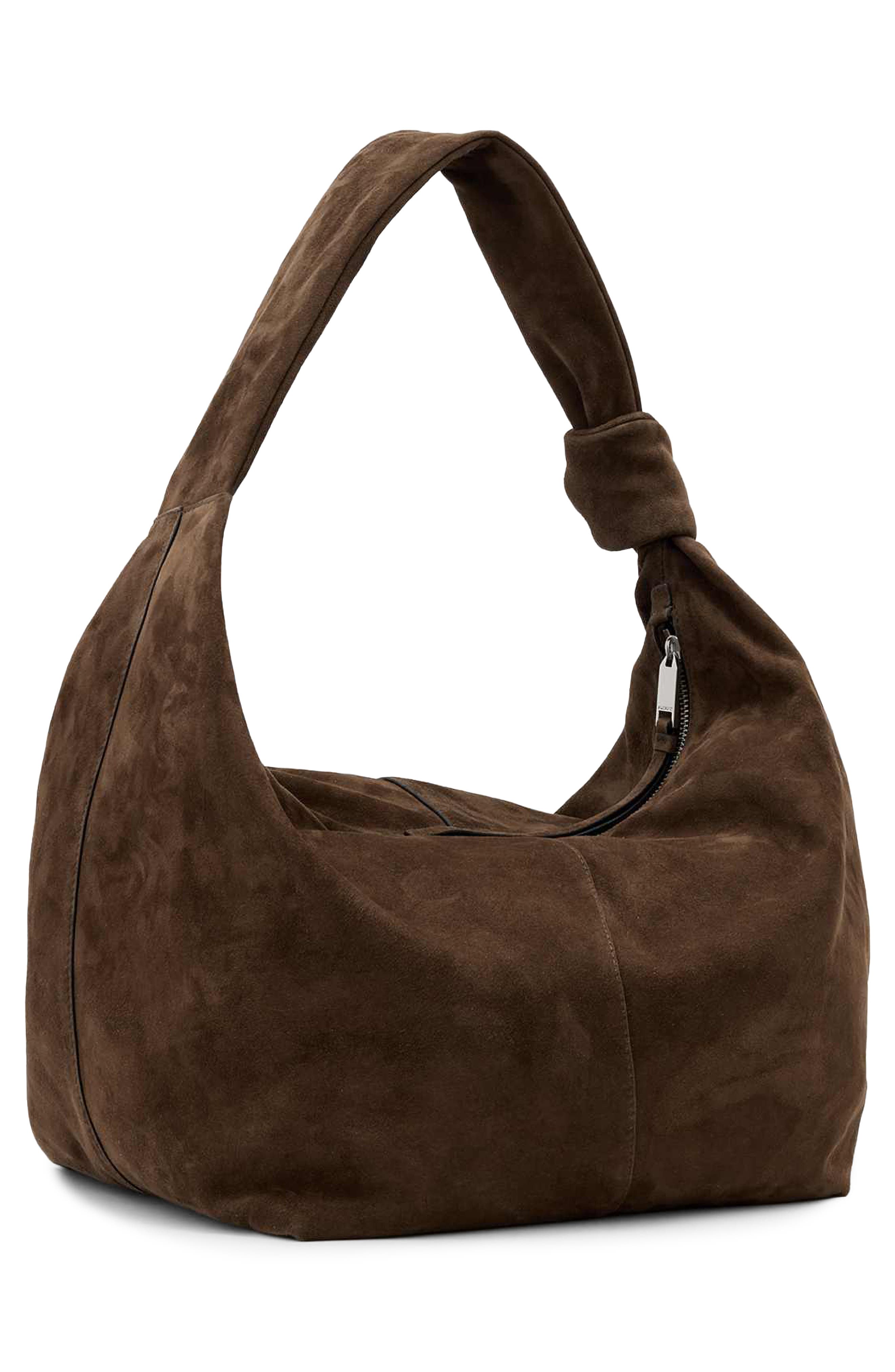 Effie Large Suede Shoulder Bag, Alternate, color, FANGO BROWN