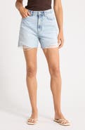 Reformation Saige High Waist Raw Hem Denim Cutoff Shorts