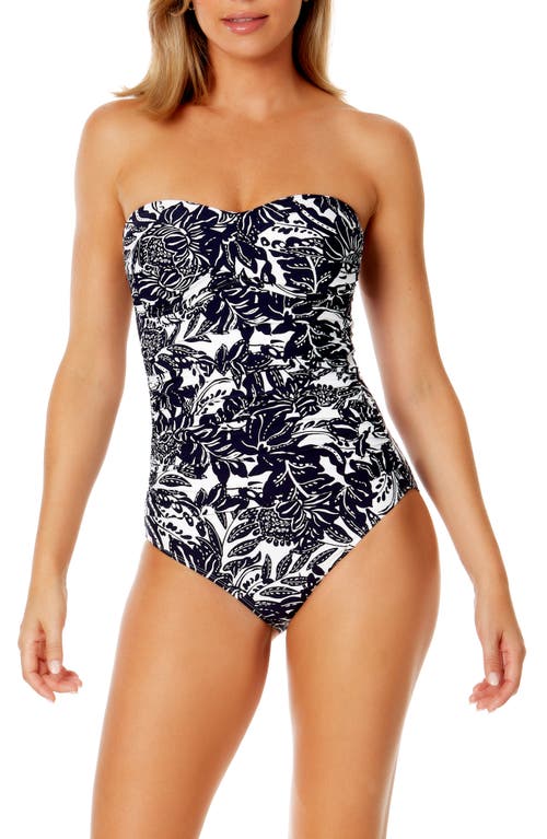 ANNE COLE ANNE COLE TWIST FRONT SHIRRED ONE-PIECE SWIMSUIT 