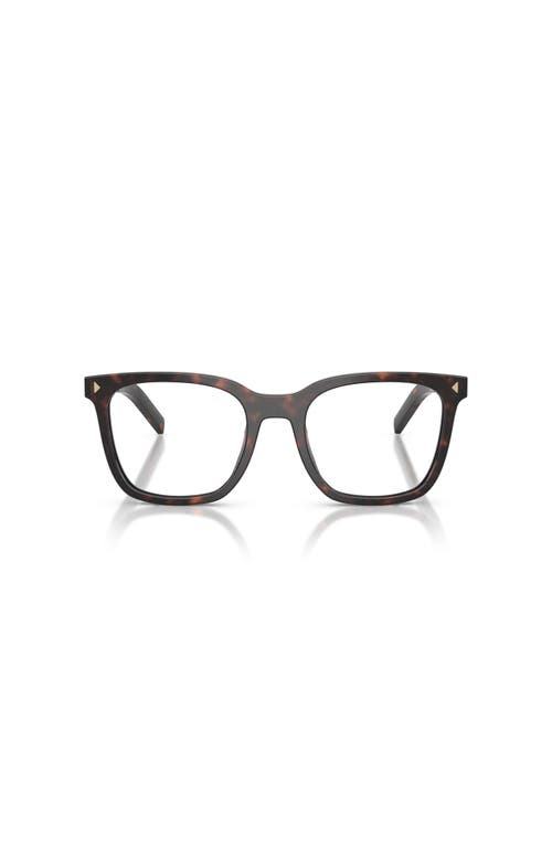 Prada 53mm Rectangle Optical Glasses In Brown
