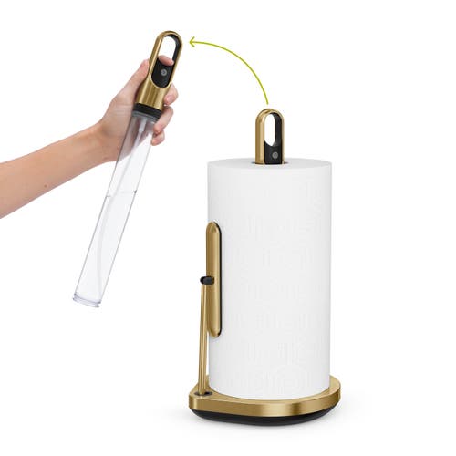 Simplehuman Paper Towel Holder With Spray In Brass