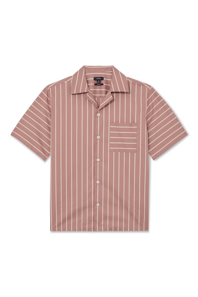 Vanfleet Striped Camp Shirt, Alternate, color, DUSTY PINK