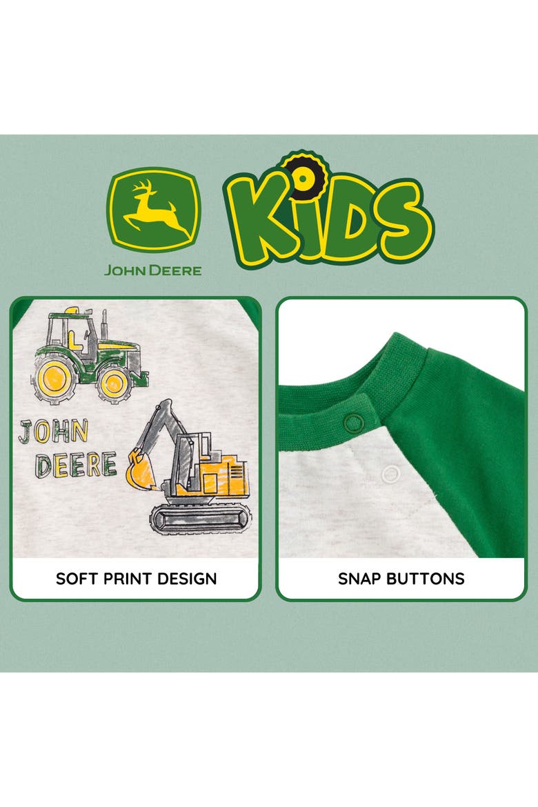 T-Shirt and French Terry Shorts Set, Alternate, color, Oatmeal Heather Green