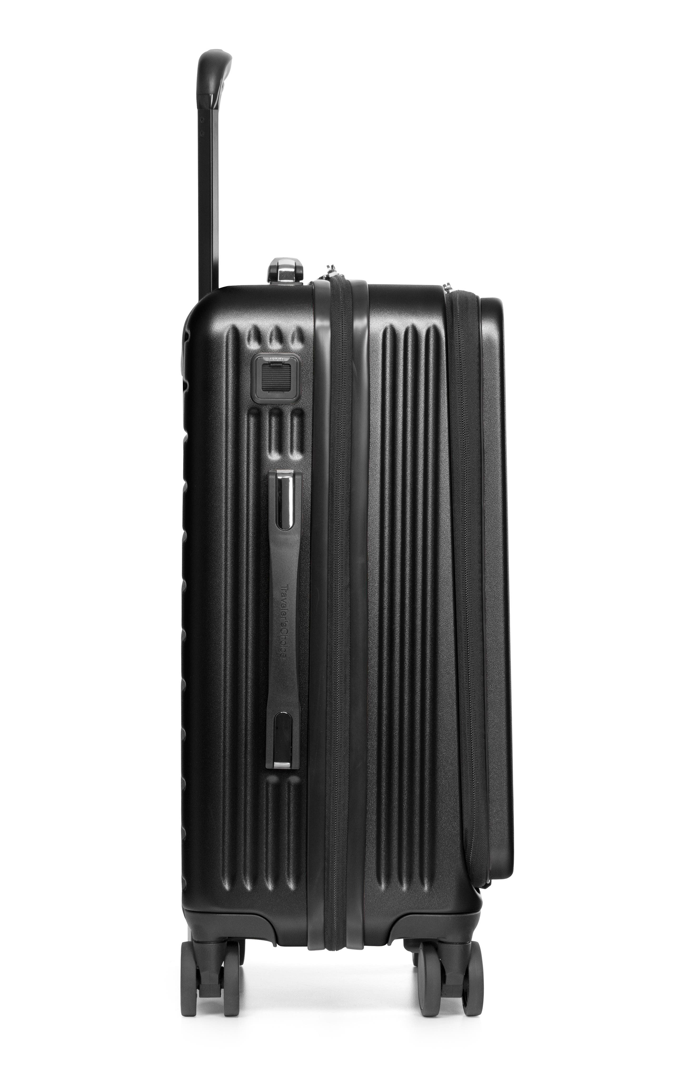 TRAVELERS CHOICE Mykel 22-Inch Carry-On Hardside Spinner Luggage, Alternate, color, Black