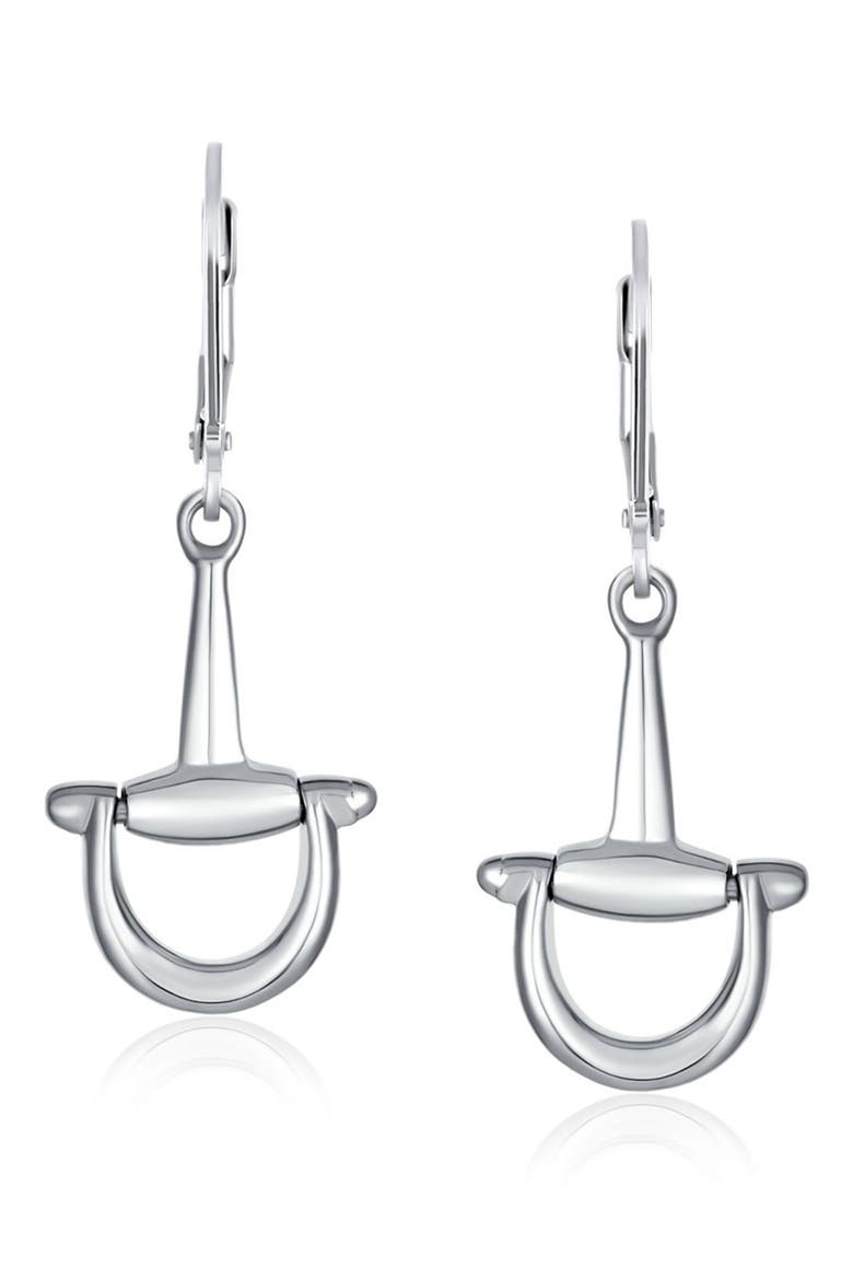 Sterling Silver Equestian Bit Dangle Earrings, Main, color, SILVER-TONE