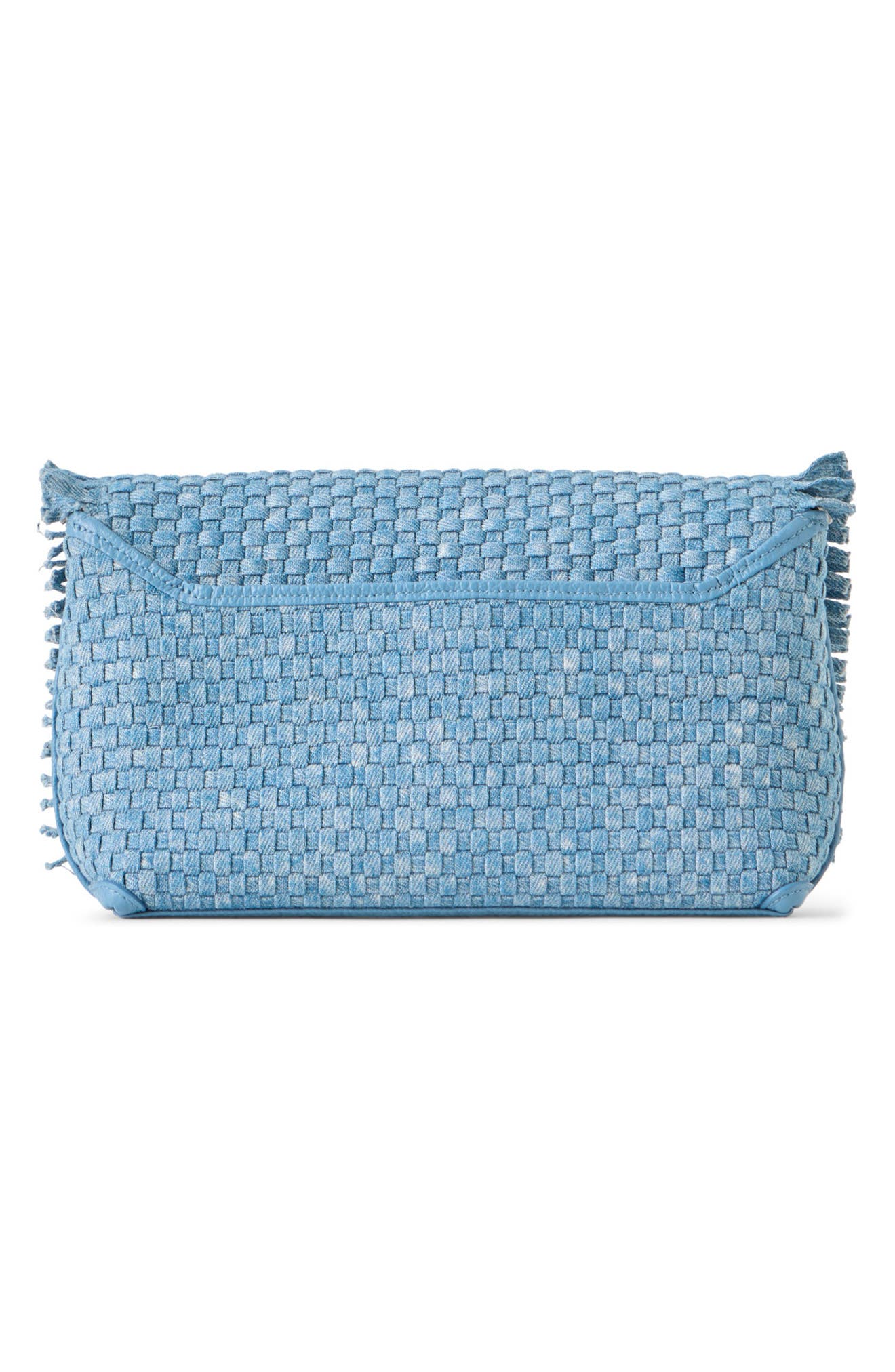 Akris Little Anouk Braided Denim Shoulder Bag, Alternate, color, Grey Sky