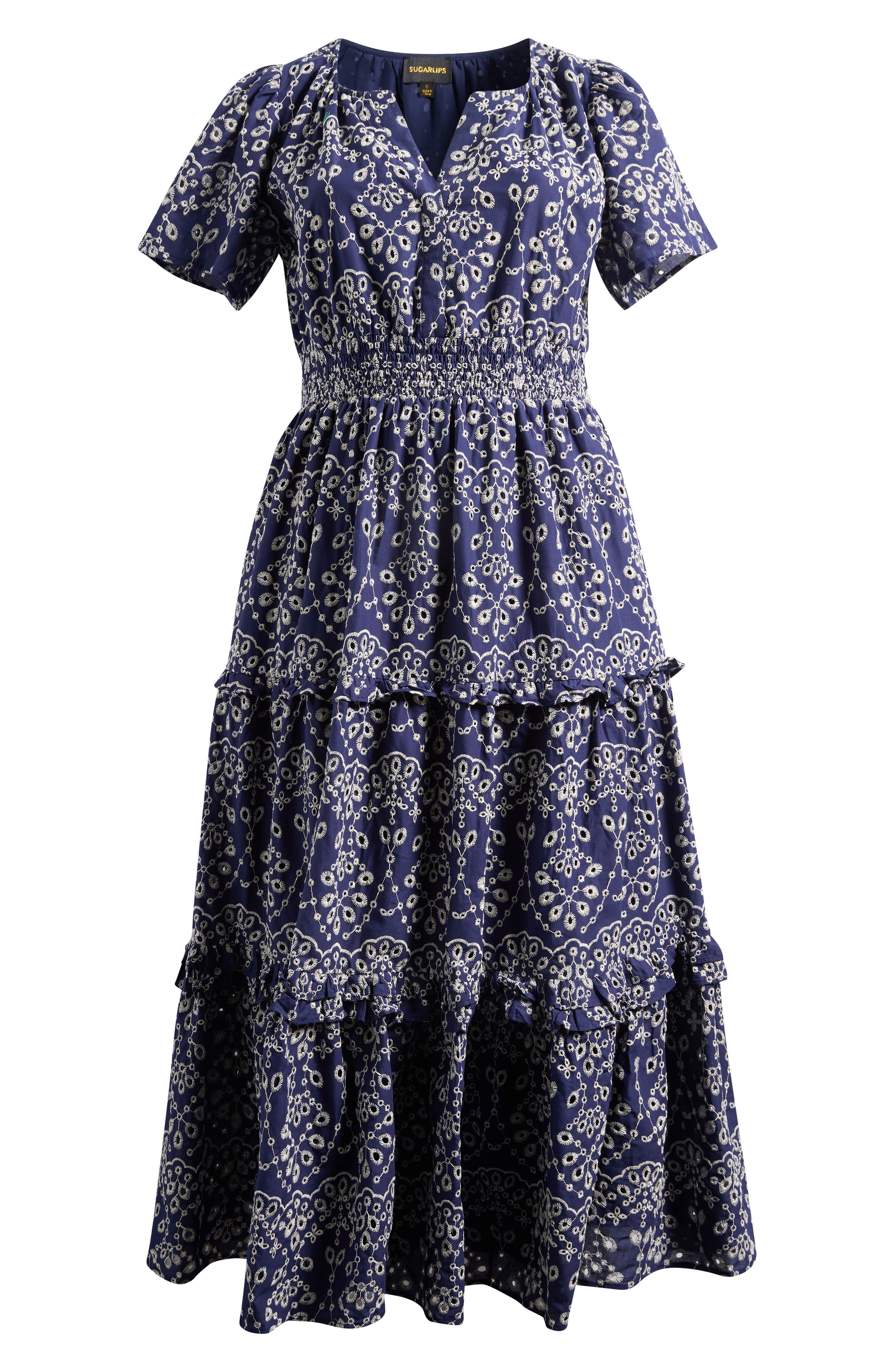 Viridiana Tiered Floral Eyelet Maxi Dress (Women) | Nordstrom