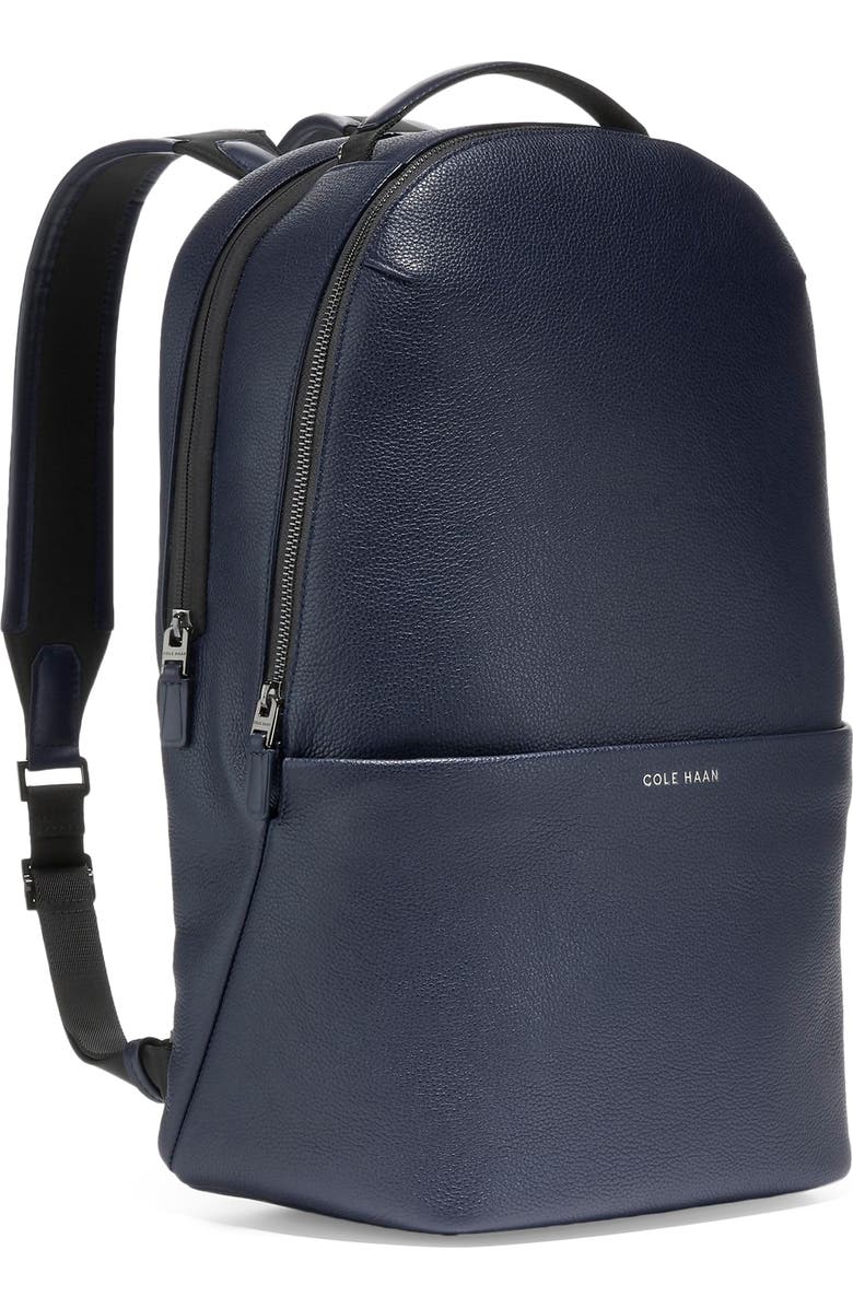 Cole Haan Triboro Leather Backpack, Alternate, color, Navy Blazer