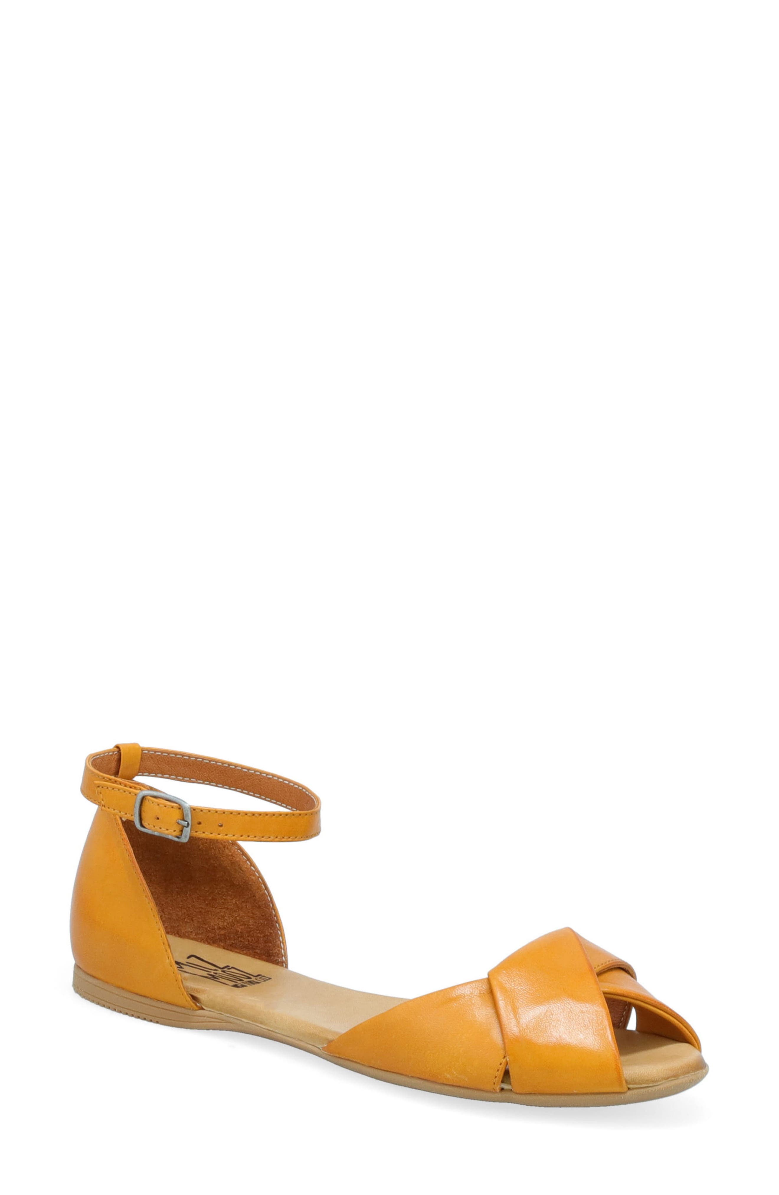 Kendria Ankle Strap Sandal, Main, color, OCHRE