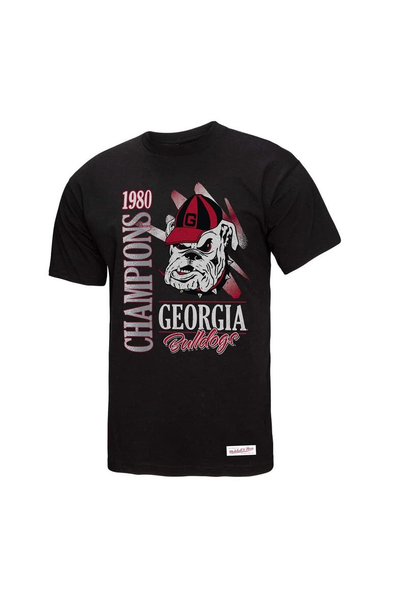 Men's Mitchell & Ness  Black Georgia Bulldogs Retro Brush Mineral Wash T-Shirt, Alternate, color, Black