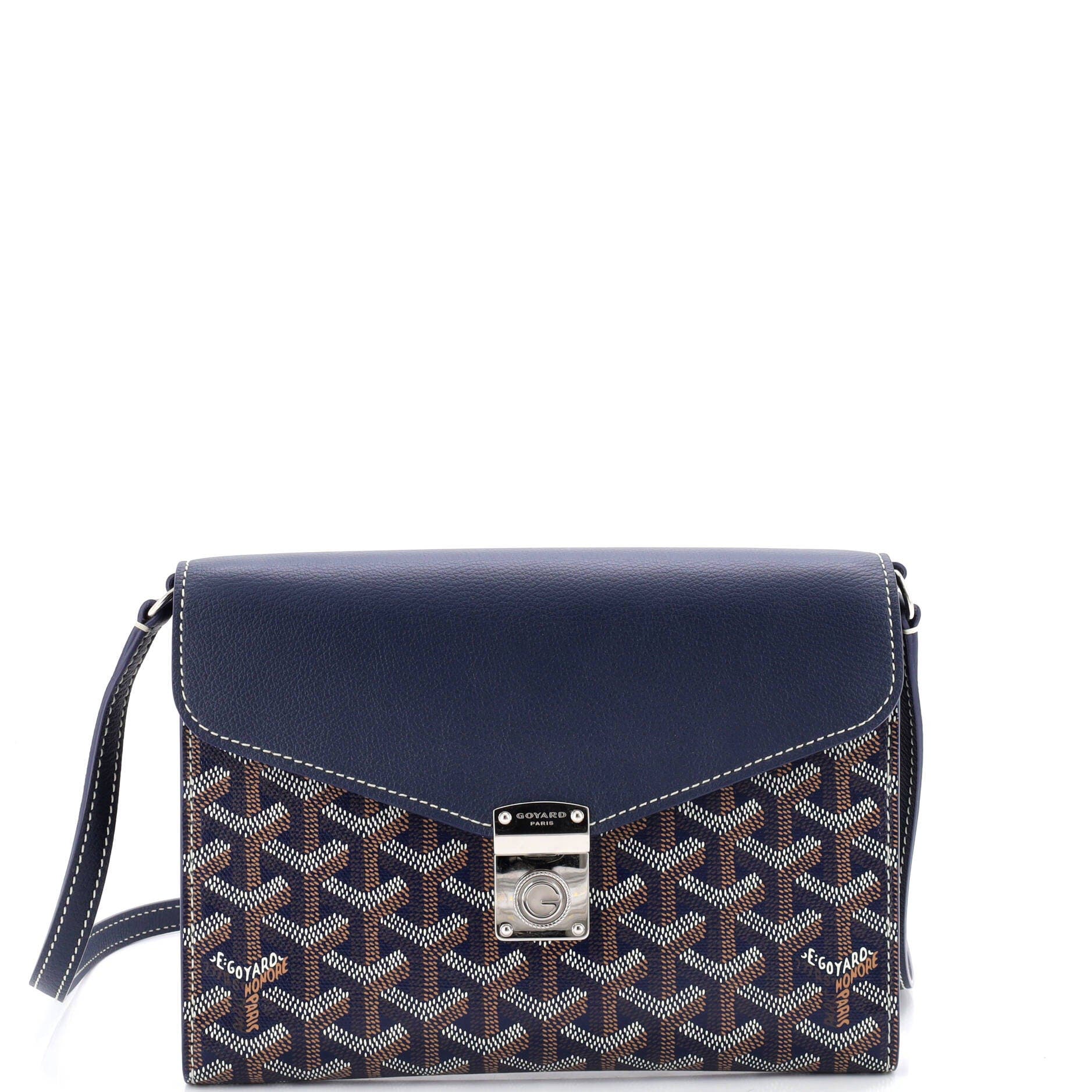 Pre-Owned Goyard Chypre Wallet on Strap Coated Canvas with Leather, Main, color, 