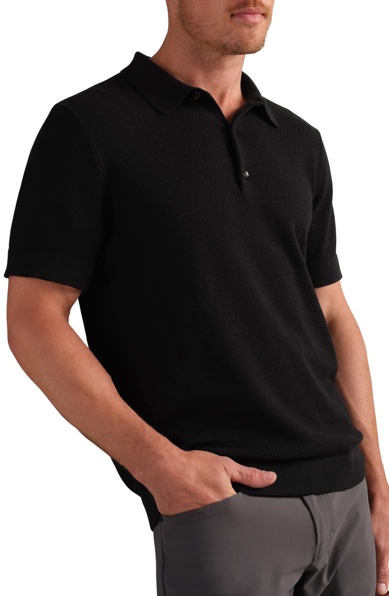 Rhone Resolve Piqué Polo Sweater, Alternate, color, Black