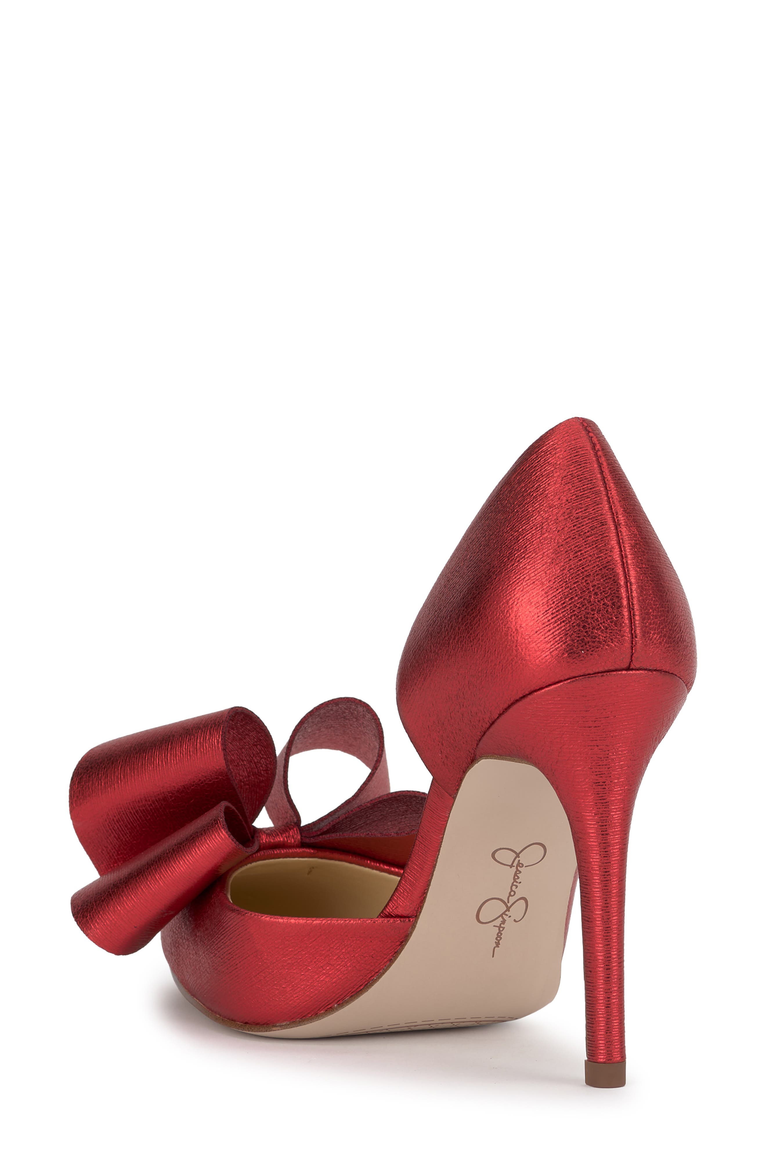 Penari Pointed Toe Half d'Orsay Pump, Alternate, color, RED MUSE02