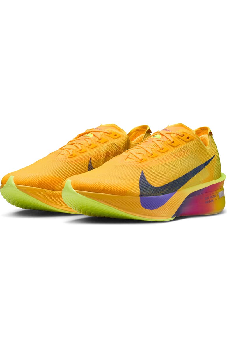 Nike Vaporfly 4 Racing Shoe, Main, color, Citron Pulse/ Orange/ Indigo