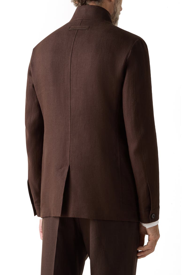 Oasi Lino Il Conte Jacket, Alternate, color, DARK BROWN