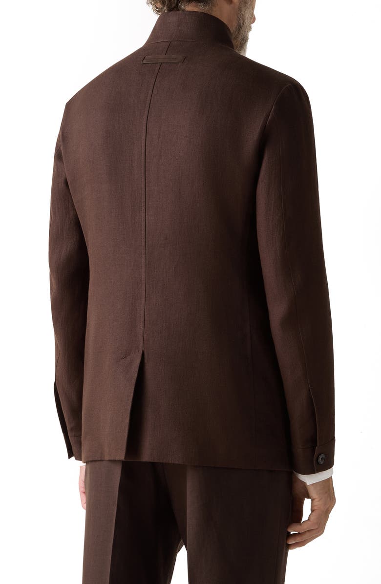 ZEGNA Oasi Lino Il Conte Jacket, Alternate, color, Dark Brown