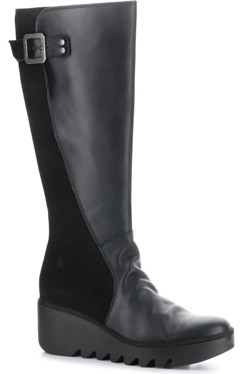 Fly London Befy Knee High Platform Wedge Boot, Main, color,