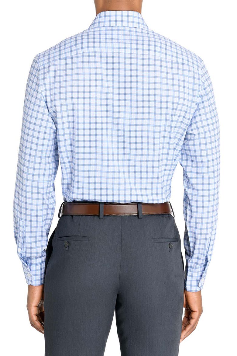 Slim Fit Plaid Performance Dress Shirt, Alternate, color, WHITE/ PURPLE
