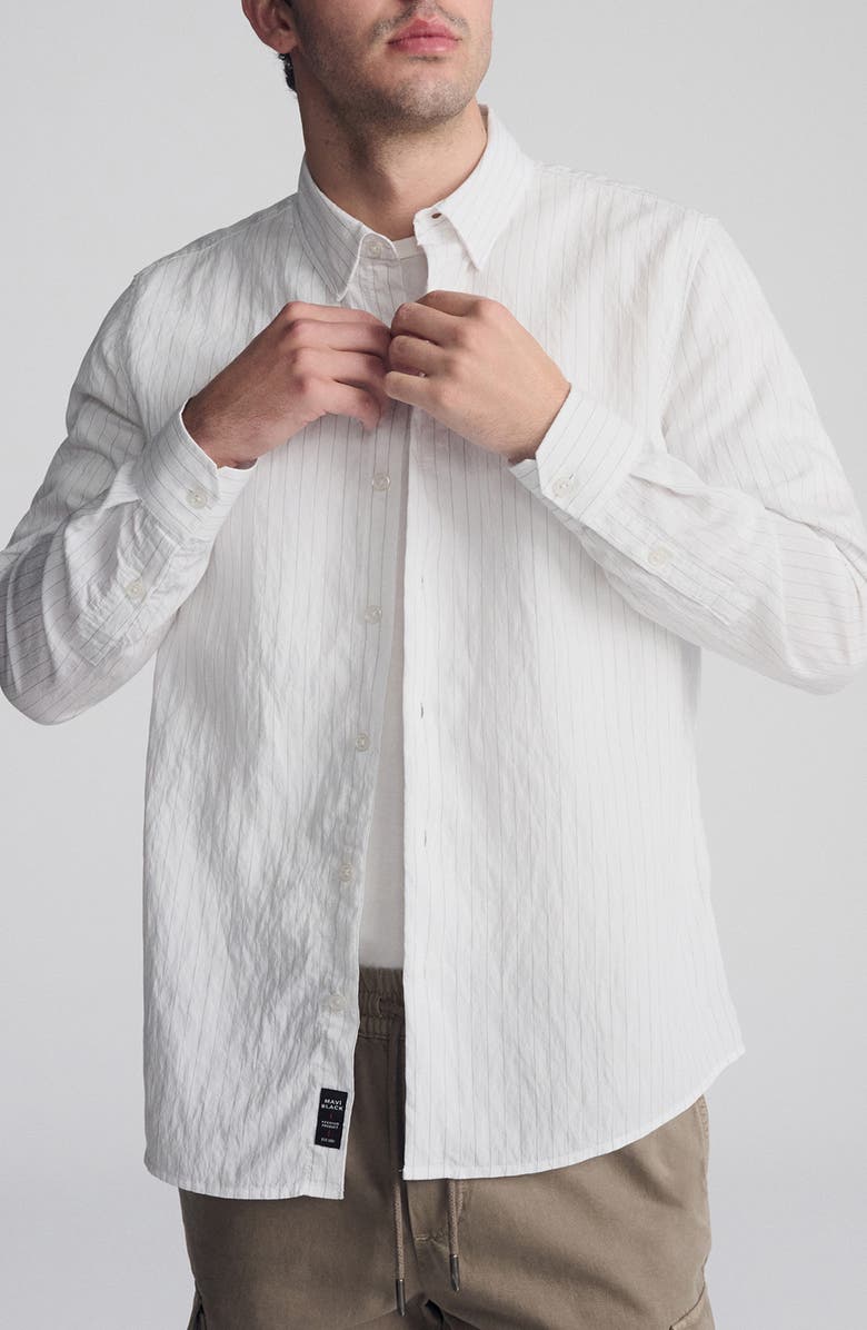 Mavi Jeans Regular Fit Stripe Button-Up Shirt, Main, color, 