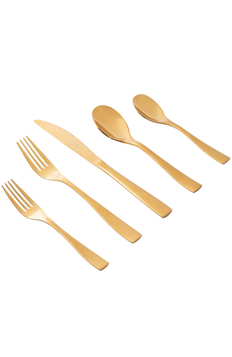Gibson Home Holland Road 20 Piece Gold Stainless Steel Flatware Set, Alternate, color, Metallic Gold