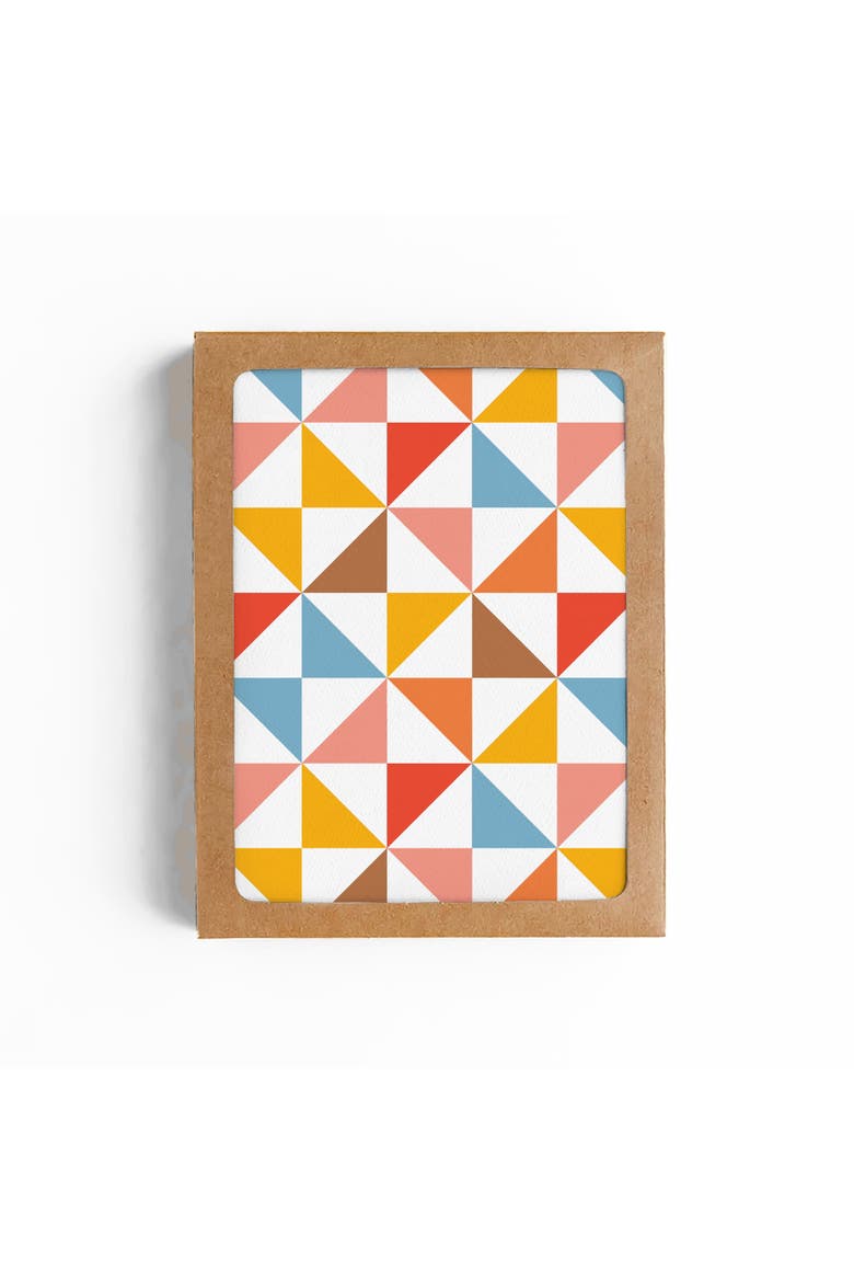 Retro Quilt Blank Card-Boxed Set of 8 Cards, Main, color, No Color