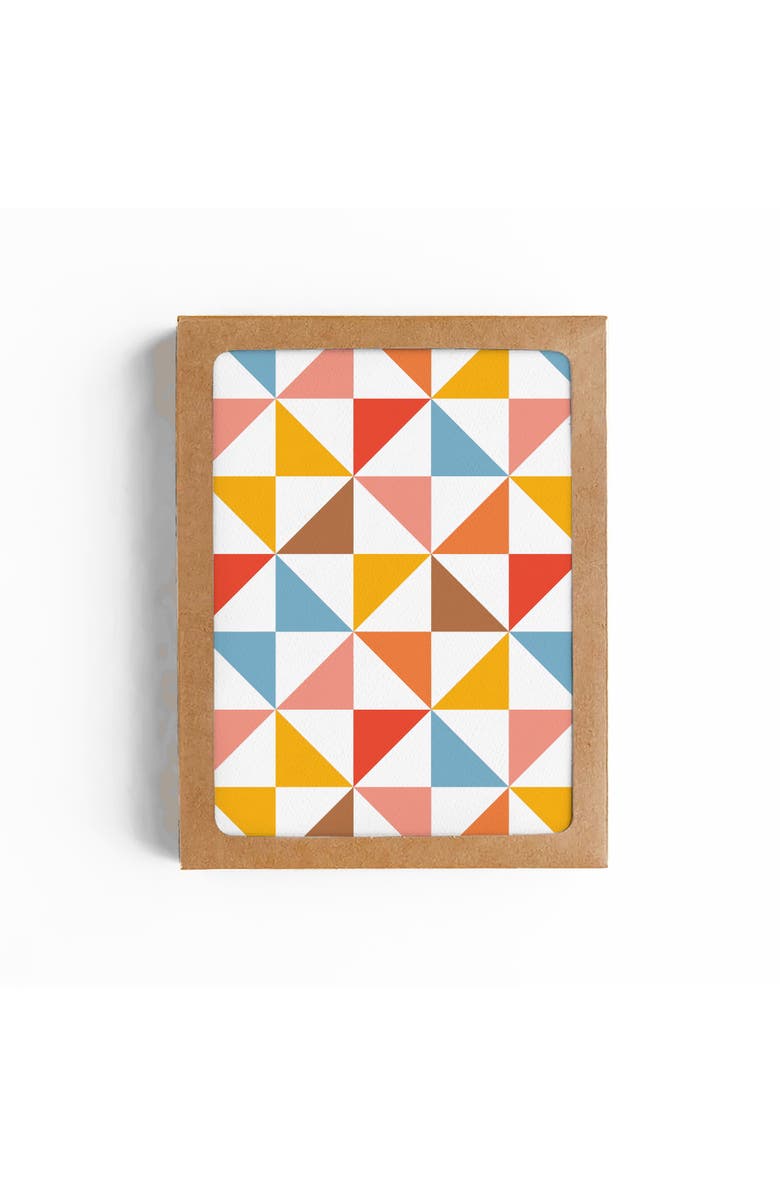 Mellowworks Retro Quilt Blank Card-Boxed Set of 8 Cards, Main, color, NO COLOR