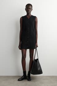 COS Merino Wool Buttoned Shift Mini Dress