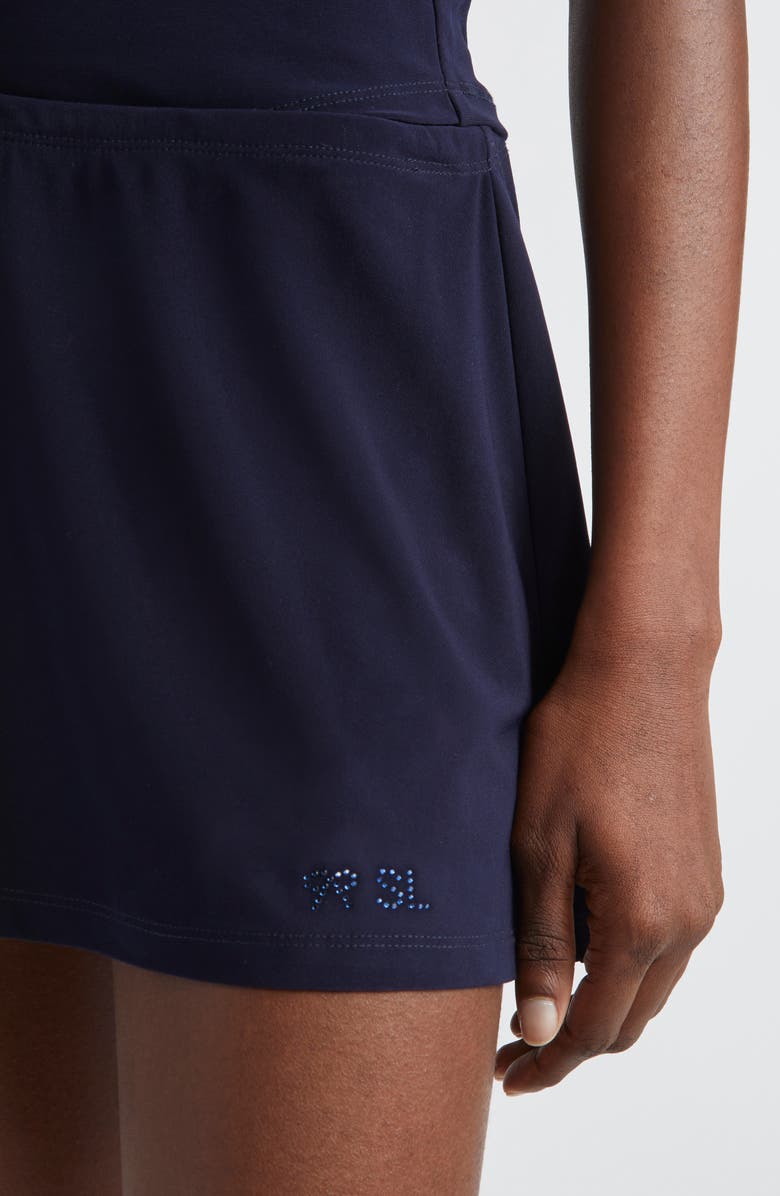 Sandy Liang Mondo Jersey Skort, Alternate, color, Navy