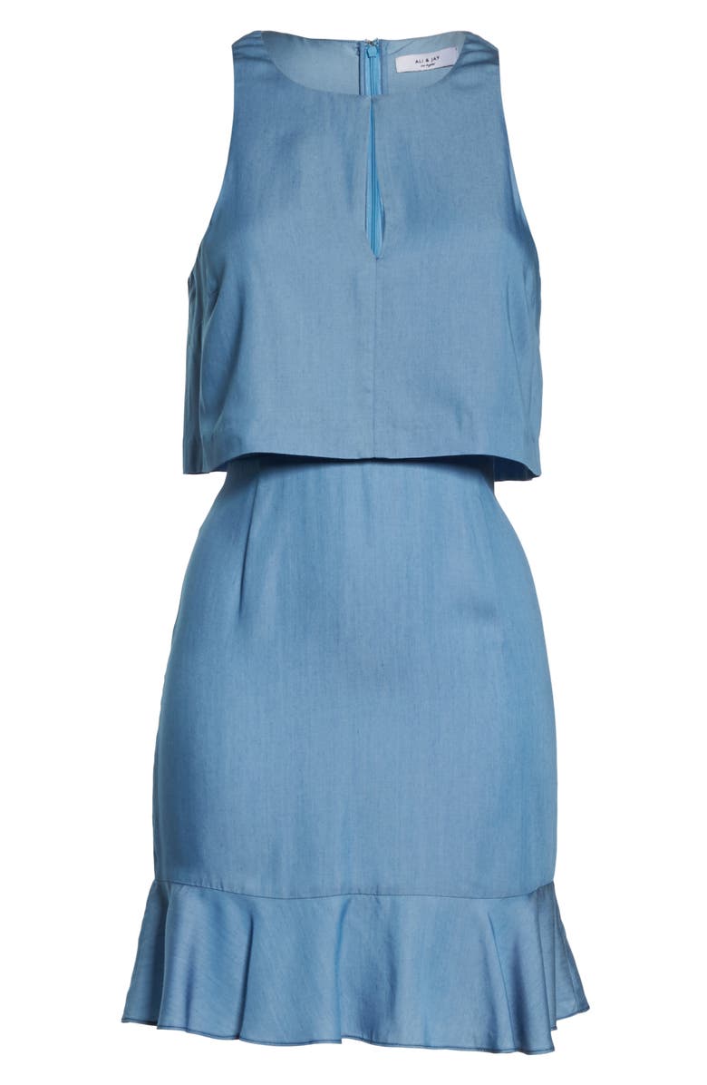 Ali & Jay Maya Chambray Popover Dress, Alternate, color, 