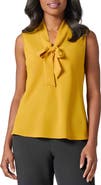 KASPER Sleeveless Tie Front Top