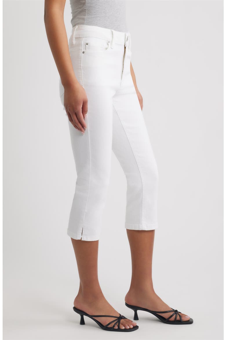 Side Slit High Waist Capri Jeans, Alternate, color, WHITE