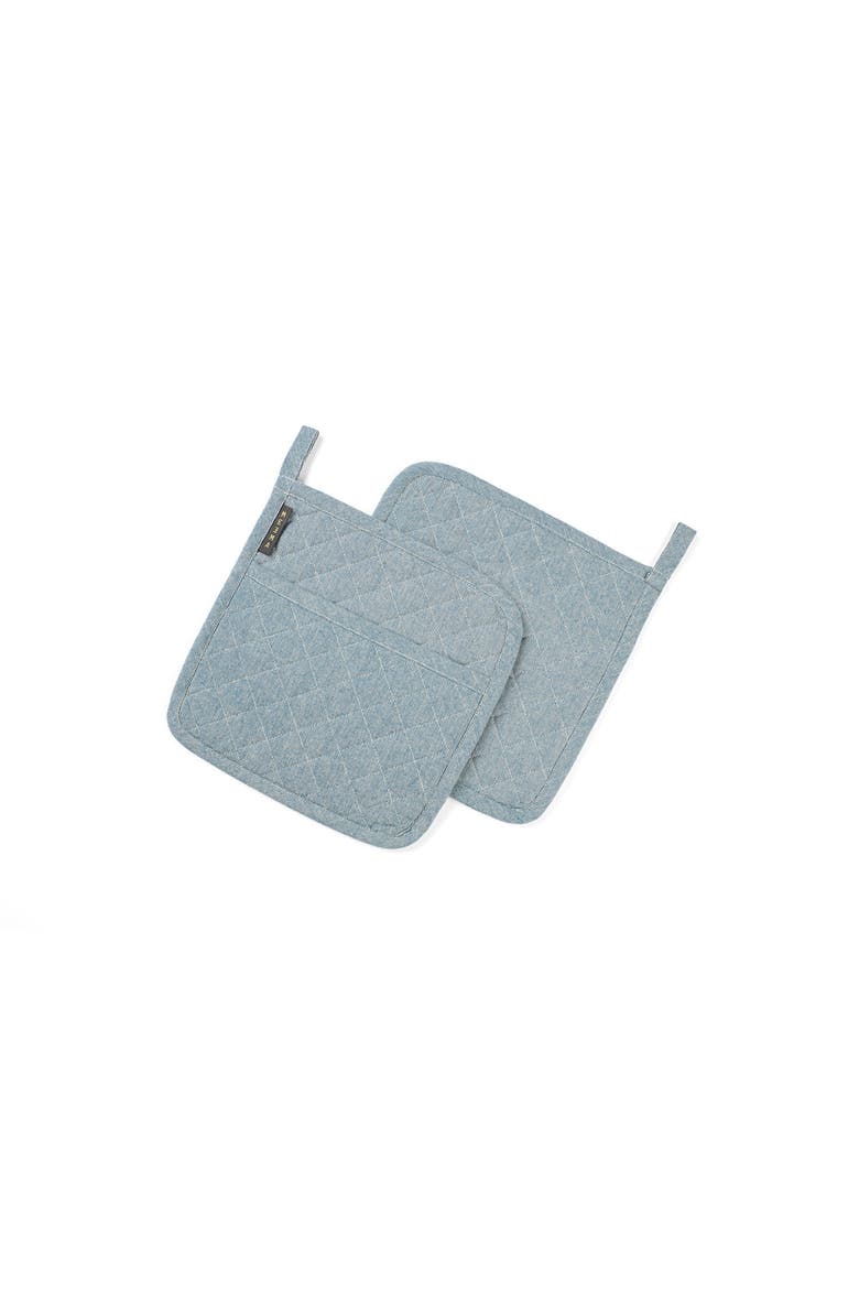 Quilted Potholders, Set of 2, Main, color, Blue
