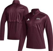 adidas Men's adidas Maroon Mississippi State Bulldogs Sideline AEROREADY Raglan Sleeve Quarter-Zip Jacket