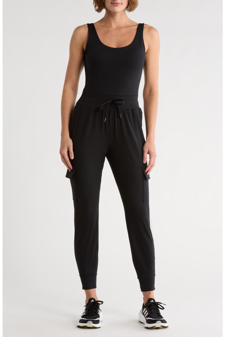 Lux City Day Cargo Jumpsuit, Main, color, BLACK