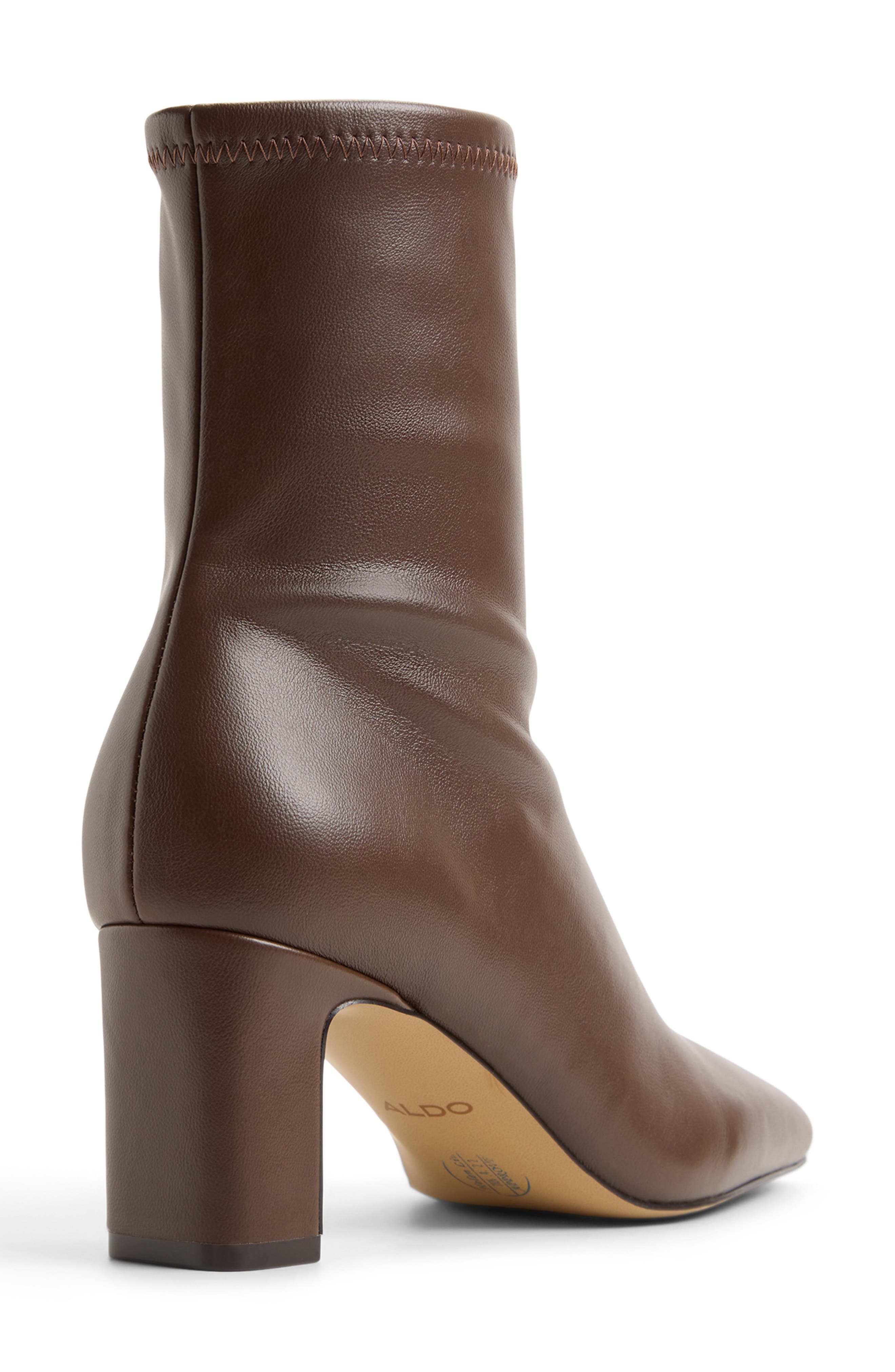 Kayia Faux Leather Bootie, Alternate, color, DARK BROWN