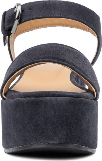 Dinah Water Repellent Ankle Strap Platform Wedge Sandal